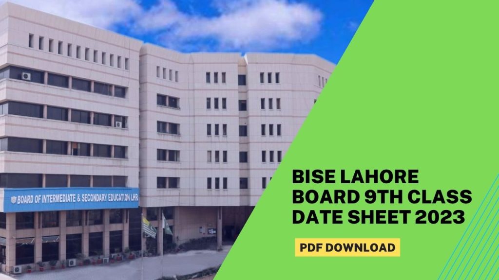 (PDF) BISE Lahore Board 9th Class Date Sheet 2023