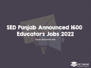 SED Punjab Announced 1600 Educators Jobs 2022