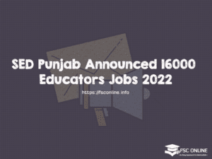SED Punjab Announced 16000 Educators Jobs 2022