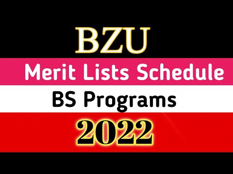 BZU Merit List 2022 1st, 2nd, 3rd Check Online | www.bzu.edu.pk