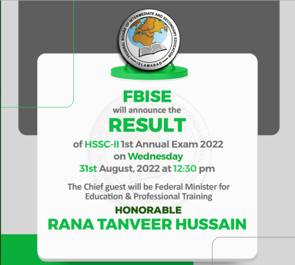 12th Class Bise FBISE Federal Board Result 2022 by Roll Number