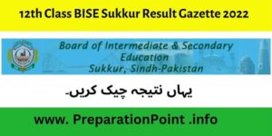 (2nd Year) 12th Class BISE Sukkur Result Gazette 2022 (HSSC Part-II)