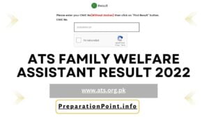ATS Family Welfare Assistant Result 2022