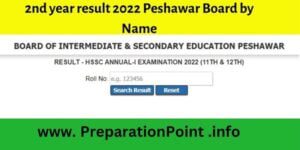 (BISEP) 2nd year result 2022 Peshawar Board by Name & Roll Number