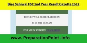 (12th Class) Bise Sahiwal FSC 2nd Year Result Gazette 2022 Check by Name/Roll Number