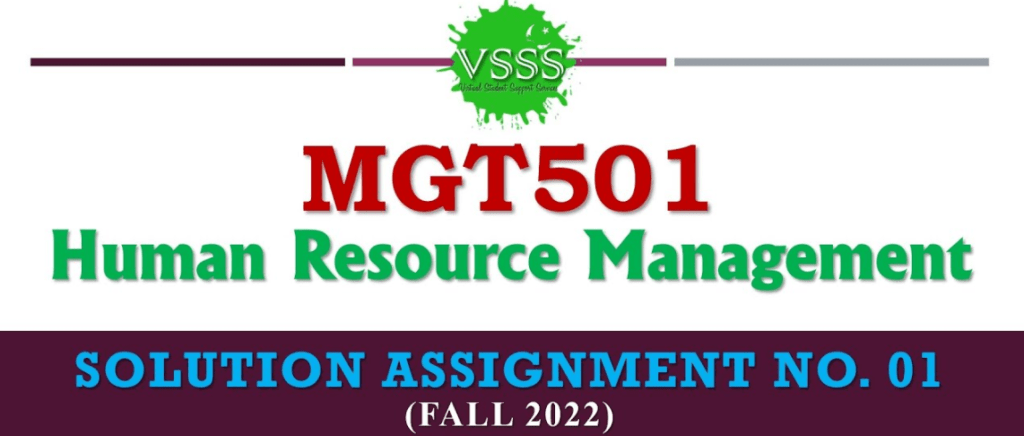 MGT501 Assignment 1 Solution 2022 PDF Download