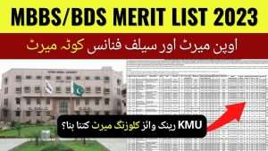 Merit List of MBBS 2022 - 2023 in Pakistan