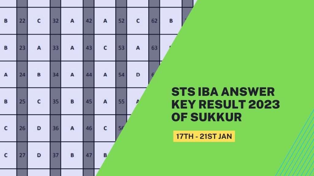 STS IBA Answer Key Result 2023 of Sukkur