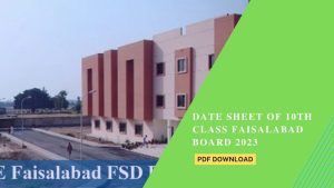 Date Sheet of 10th Class Faisalabad Board 2023 pdf Download