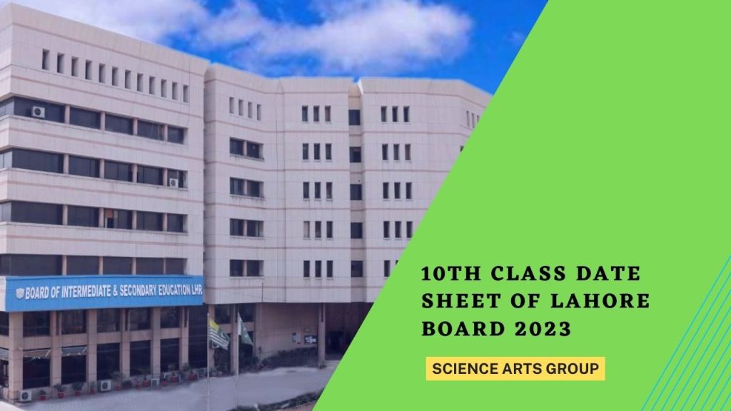 10th Class Date Sheet of Lahore board 2023
