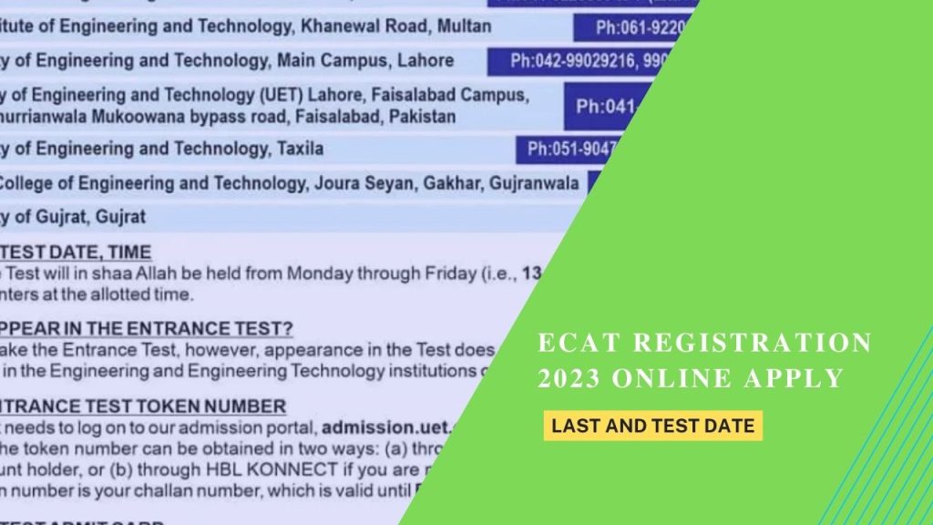 ECAT Registration 2023 Online Apply