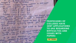 Professors of Colleges have sent applications to UHS regarding difficulties and issues with papers