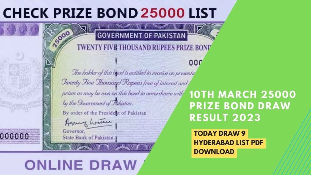 10th March 25000 Prize Bond Draw Result 2023