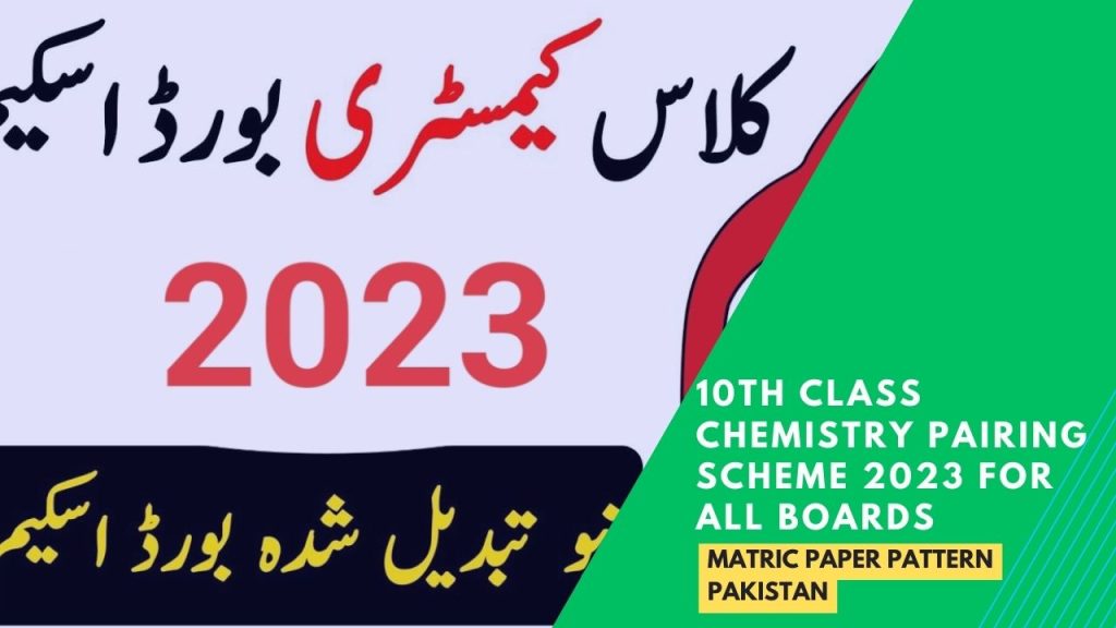 10th Class Chemistry Pairing Scheme 2023 for All Boards